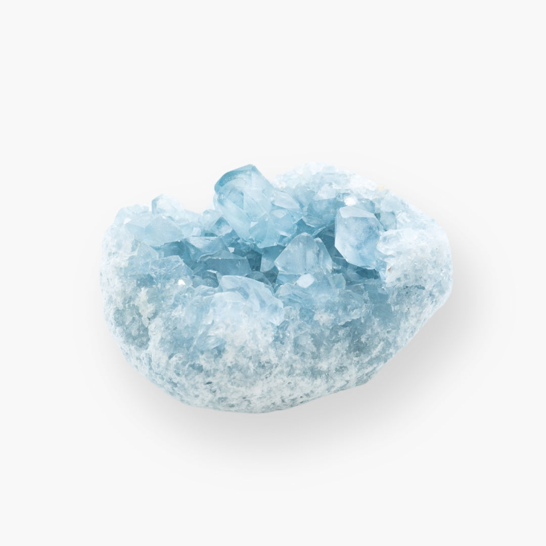 Blue celestite geode