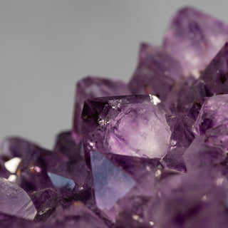 close up a purple amethyst crystals