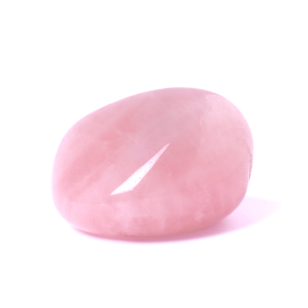 Pink tumbled rose quartz crystal