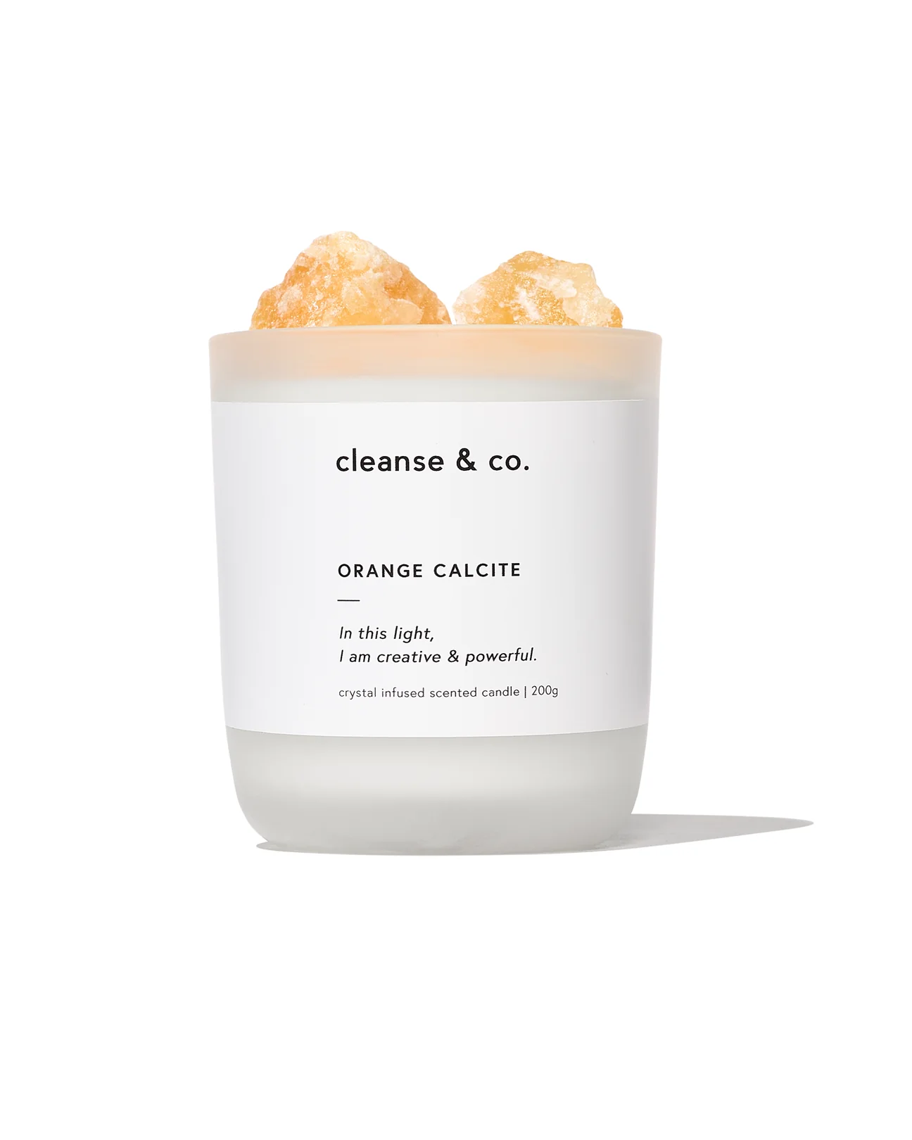 Orange Calcite Crystal Candle – Creative & Powerful