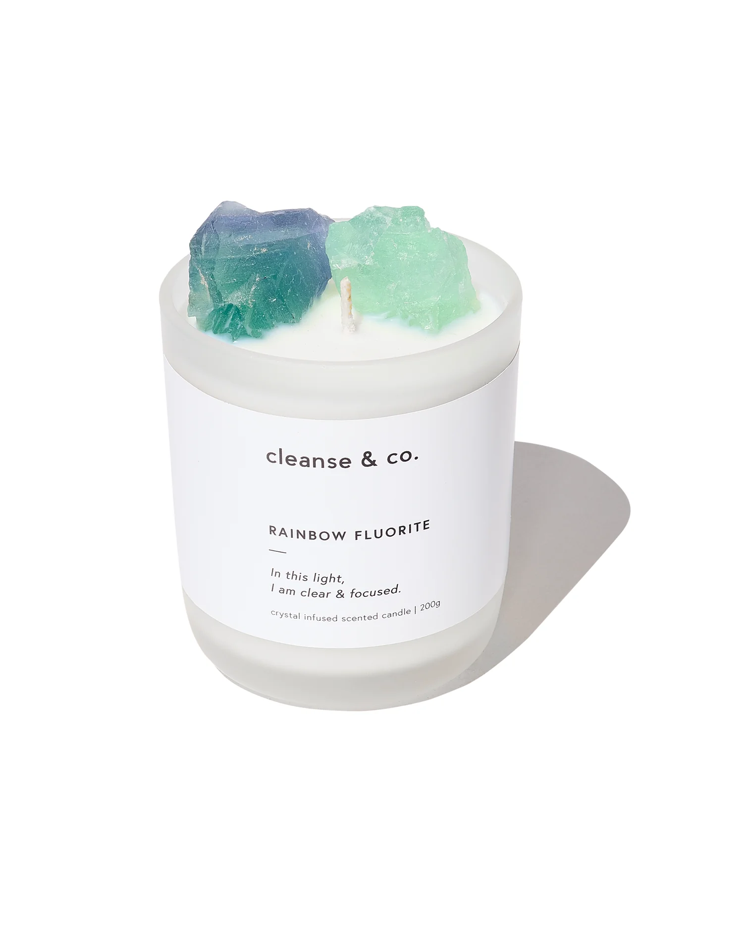 Rainbow Fluorite Crystal Candle – Clear & Focused