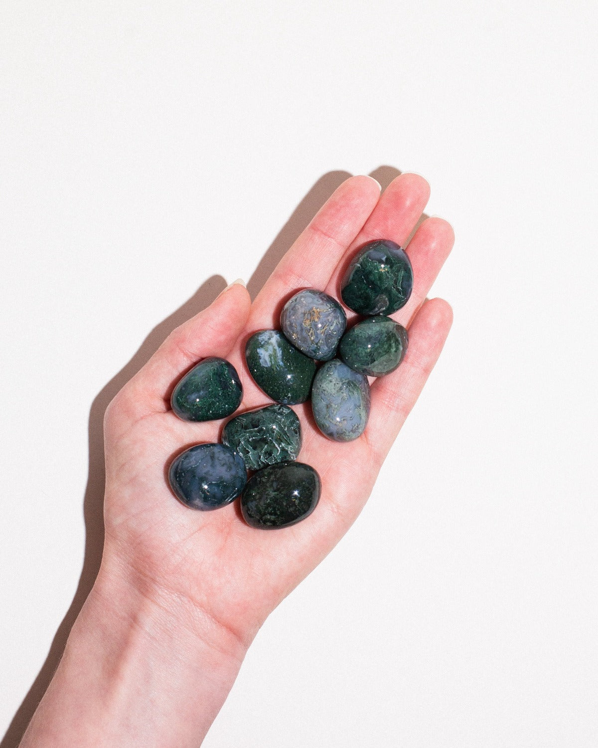 Moss Agate Tumbled Healing Crystal – Abundance/New Beginnings