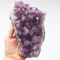 Top down view of a purple amethyst cluster.