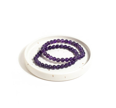 紫水晶圆珠手链