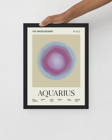 Aquarius Astrology Zodiac Gradient Framed Poster - Self & Others