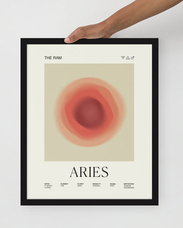 Aries Astrology Zodiac Gradient Framed Poster - Self & Others