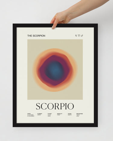 Scorpio Astrology Zodiac Gradient Framed Poster - Self & Others