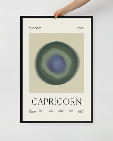 Capricorn Astrology Zodiac Gradient Framed Poster - Self & Others