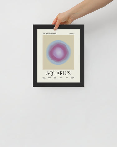 Aquarius Astrology Zodiac Gradient Framed Poster - Self & Others