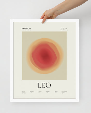 Leo Astrology Zodiac Gradient – Framed Poster - Self & Others