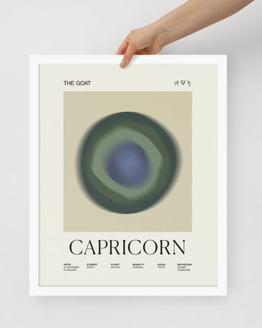 Capricorn Astrology Zodiac Gradient Framed Poster - Self & Others
