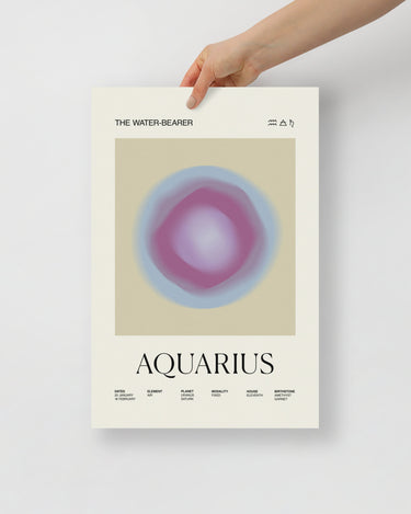 Aquarius Astrology Zodiac Gradient Poster - Self & Others