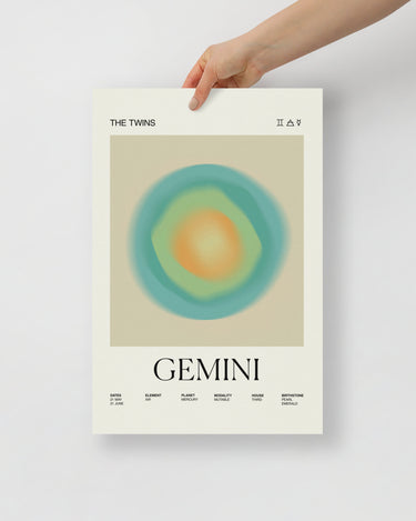 Gemini Astrology Zodiac Gradient Poster - Self & Others