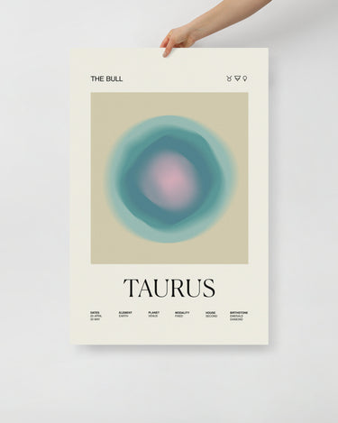 Taurus Zodiac Astrology Gradient Printed Poster - Self & Others