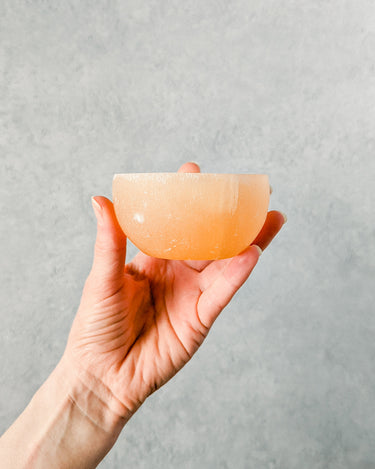 Peach Selenite Bowl – Small - Self & Others