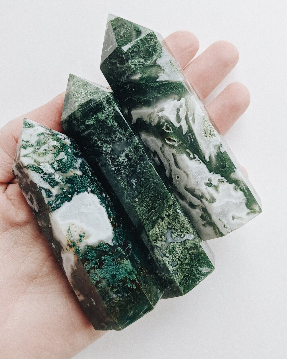 Moss Agate Polished Tower - Self & Others
