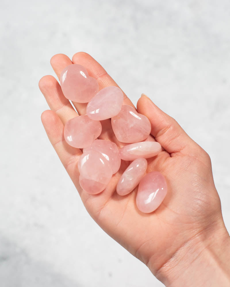 Rose Quartz Polished Hearts - Self & Others